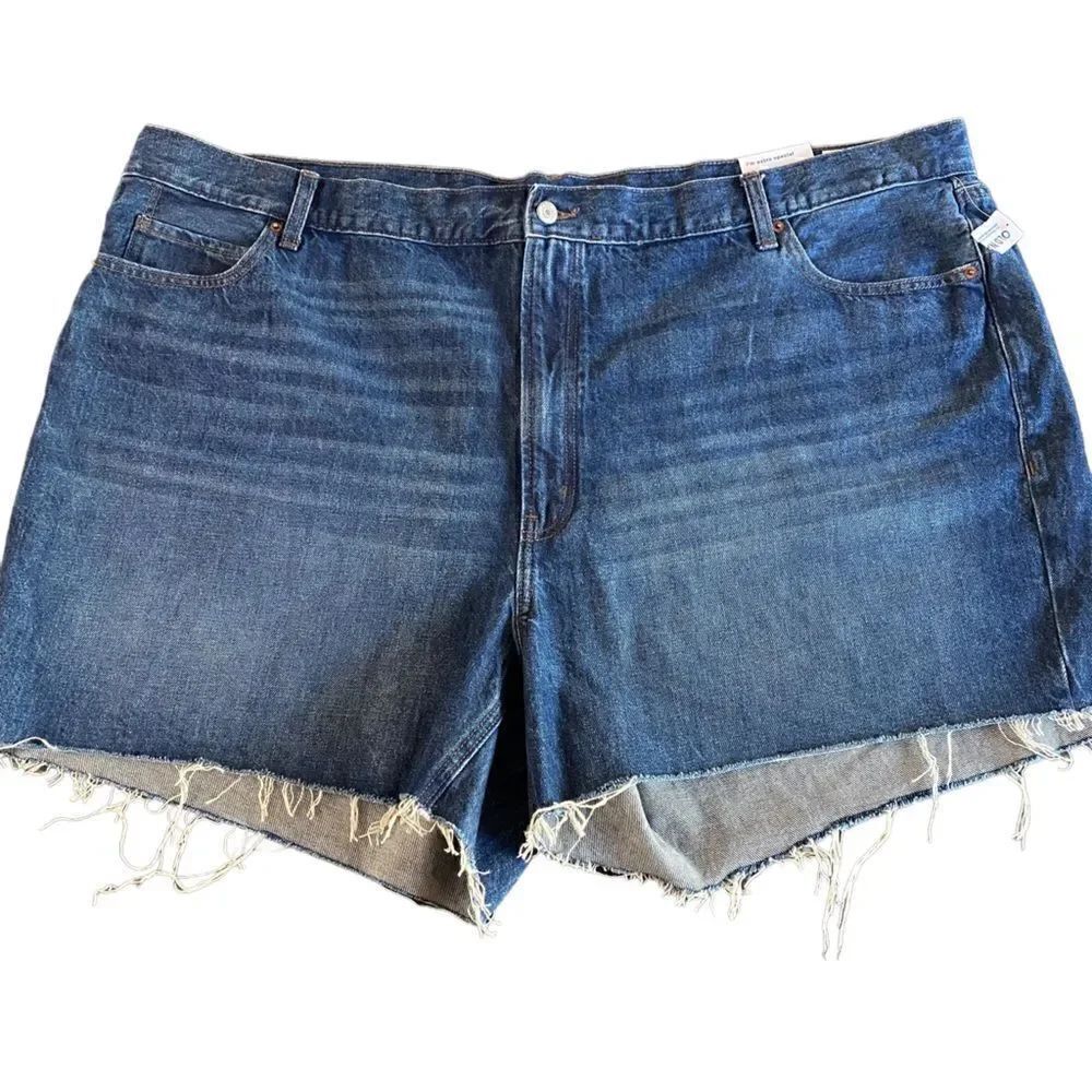 OLD Navy Raw hem shorts Size 28 High-rise slouchy Straight secret slim pockets